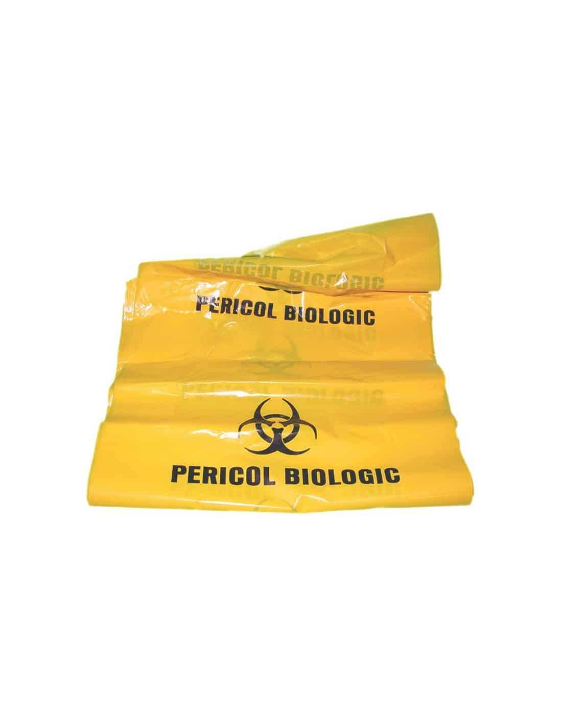 Saci galbeni inscriptionati „Pericol Biologic” 20L product thumbnail image