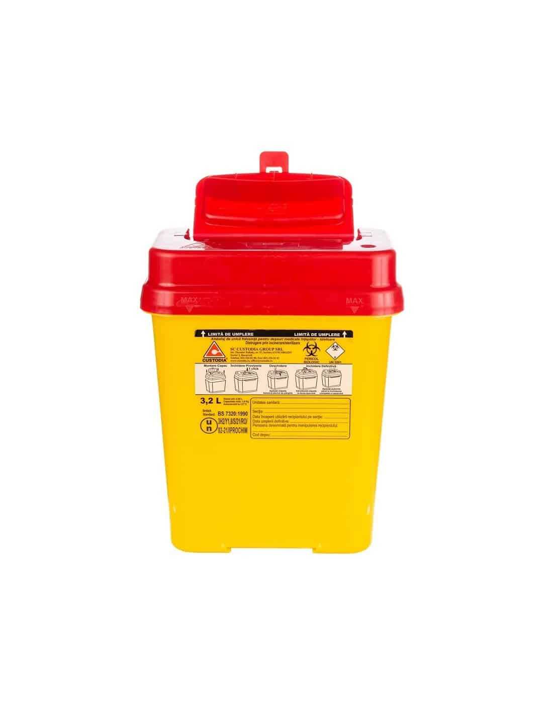 Cutie pentru deseuri medicale intepator-taietoare, 3.2L product thumbnail image