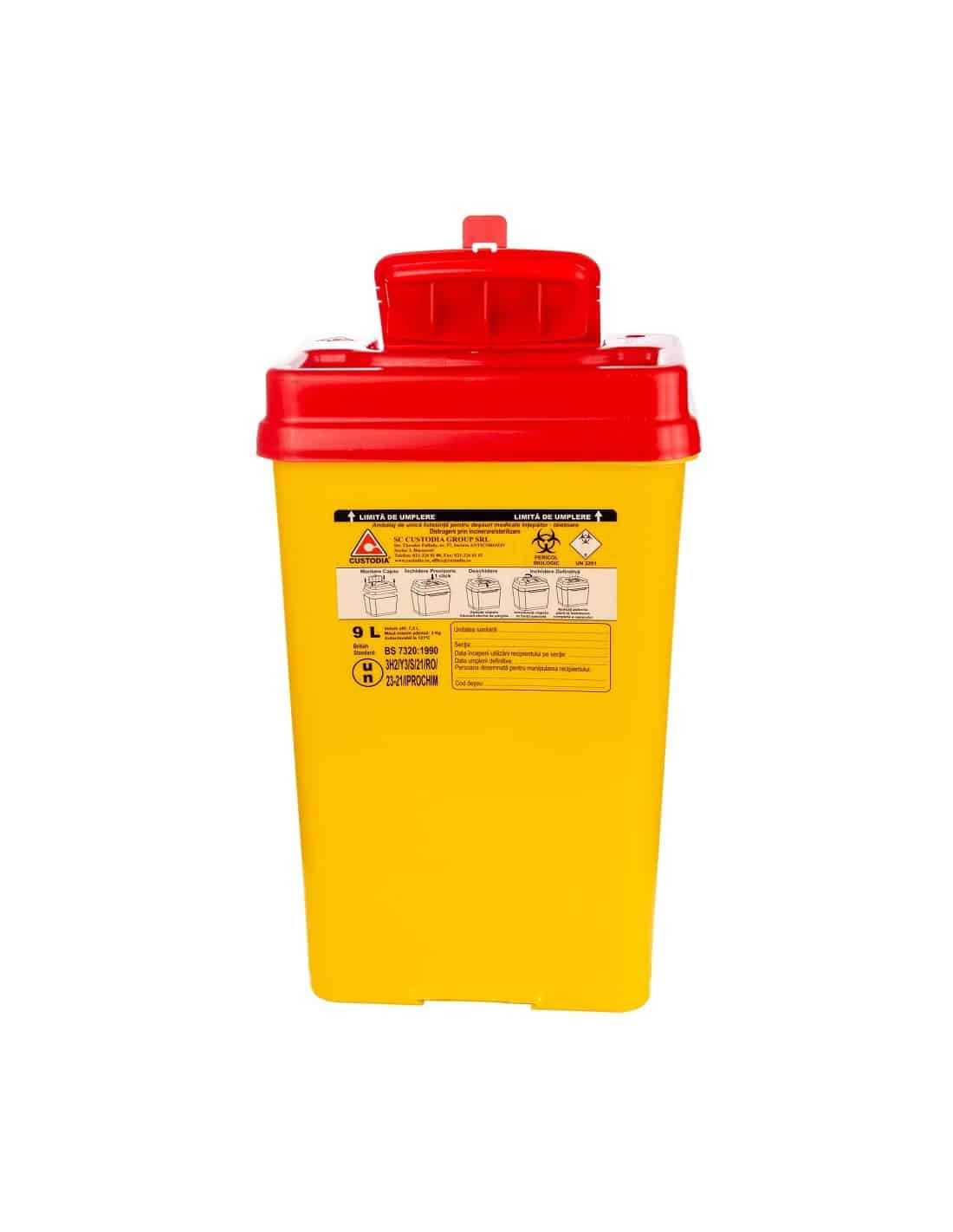 Cutie deseuri intepatoare - taietoare, din polipropilena, 9L product thumbnail image