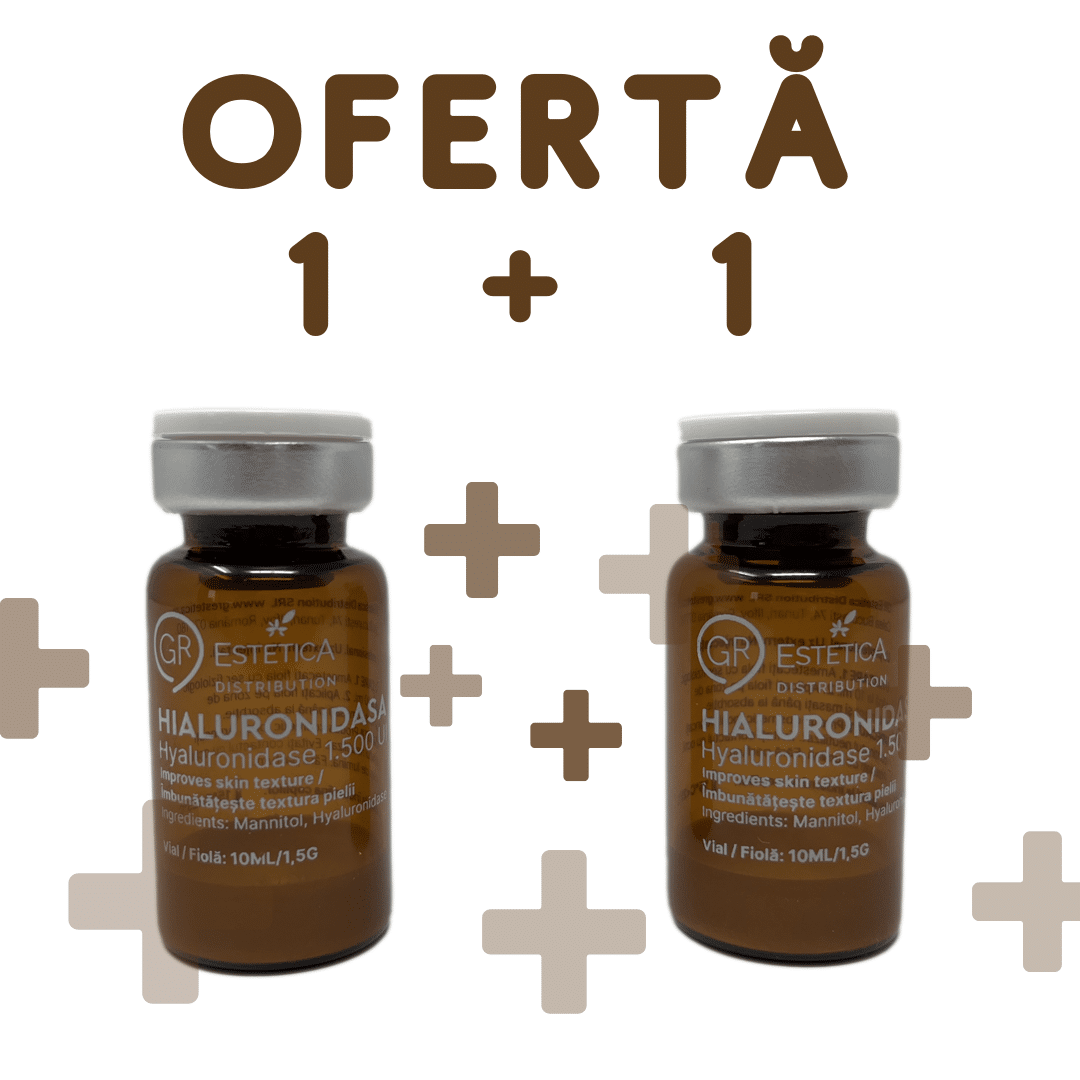 Hialuronidază GR Estetica, 1500 UI, flacon 10ml, Ofertă: 1+1 product thumbnail image