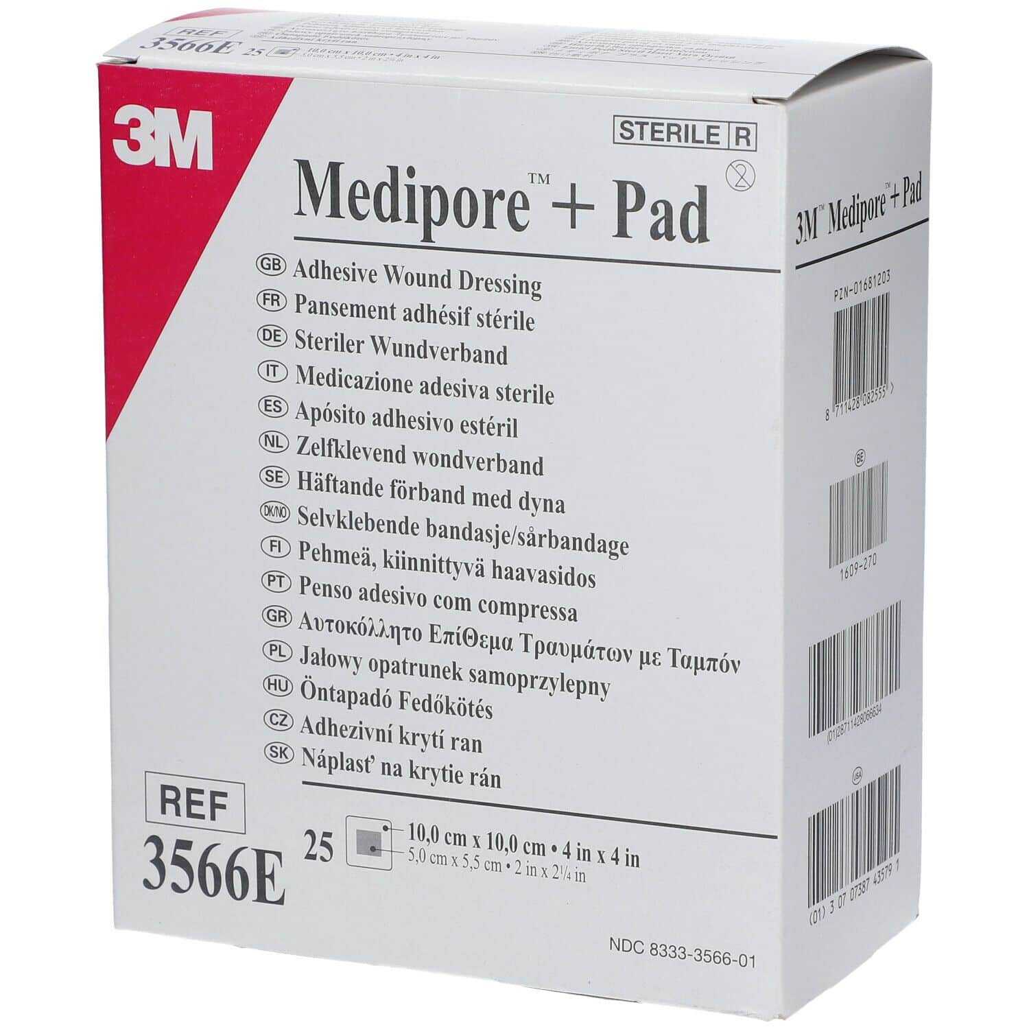 Pansament steril pe suport textil cu pad absorbant neaderent, 10x10cm, 25 buc, Medipore, 3M product thumbnail image