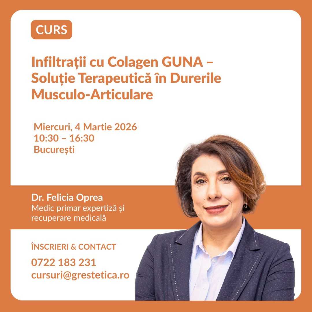 Curs: Infiltrații cu Colagen GUNA - Soluție Terapeutică în Durerile Musculo- Articulare product thumbnail image