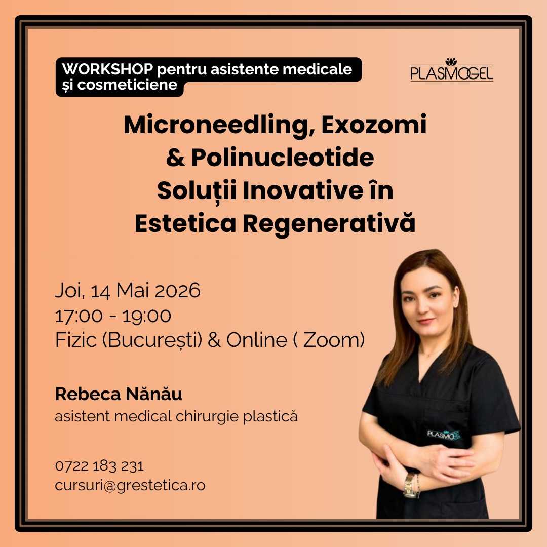 Workshop pentru asistente medicale și cosmeticiene: Microneedling, Exozomi & Polinucleotide - Soluții Inovative în Estetica Regenerativă, As. Med. Rebeca Nănău product thumbnail image