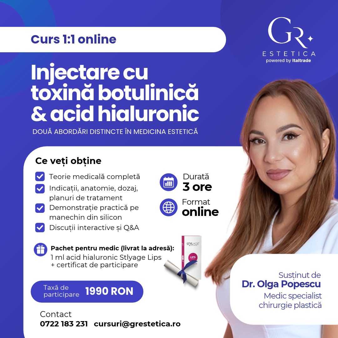 Curs Introductiv 1 la 1 Online – Toxina Botulinică & Augmentarea Buzelor cu Acid Hialuronic product thumbnail image