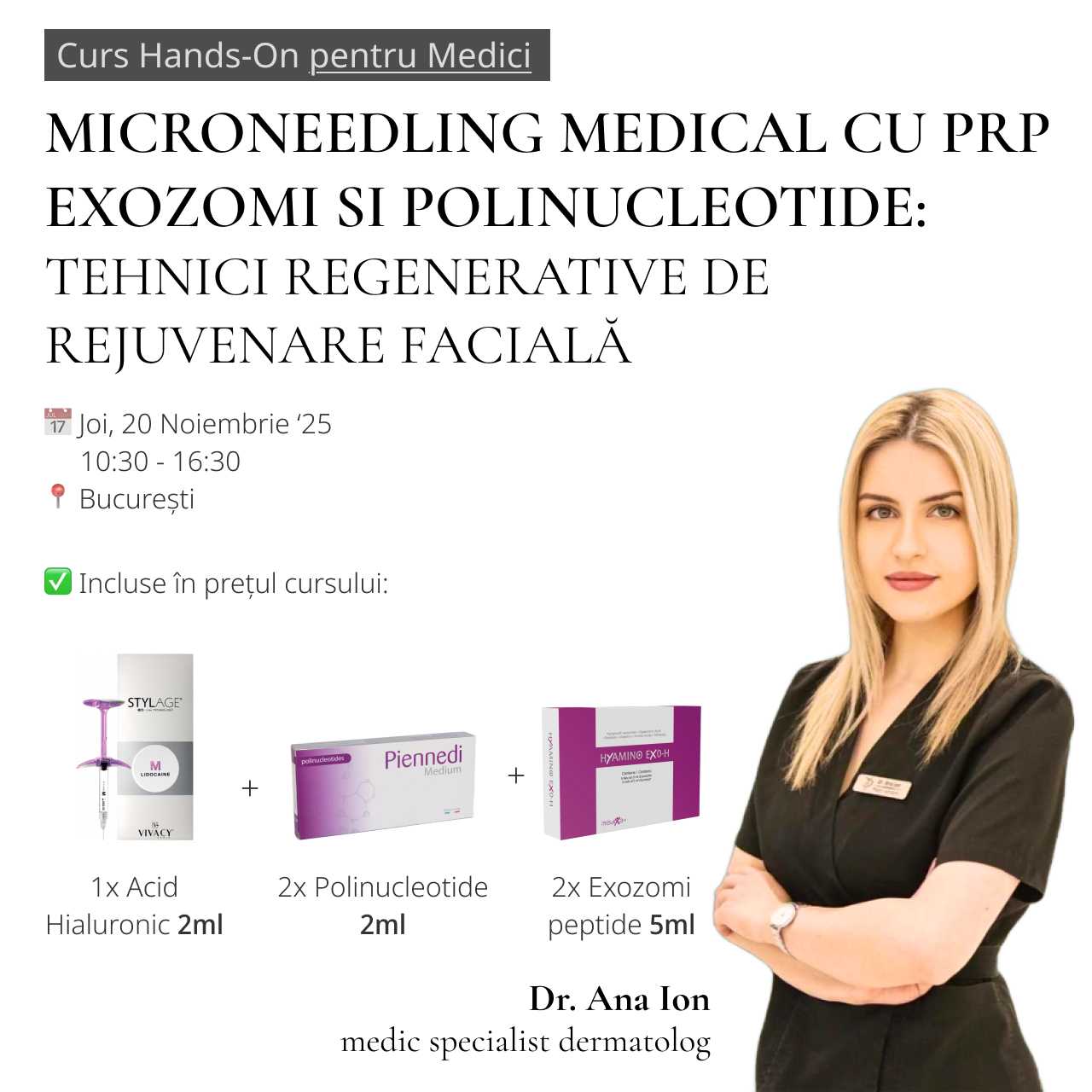 Curs Microneedling Medical cu PRP, Exozomi și Polinucleotide product thumbnail image