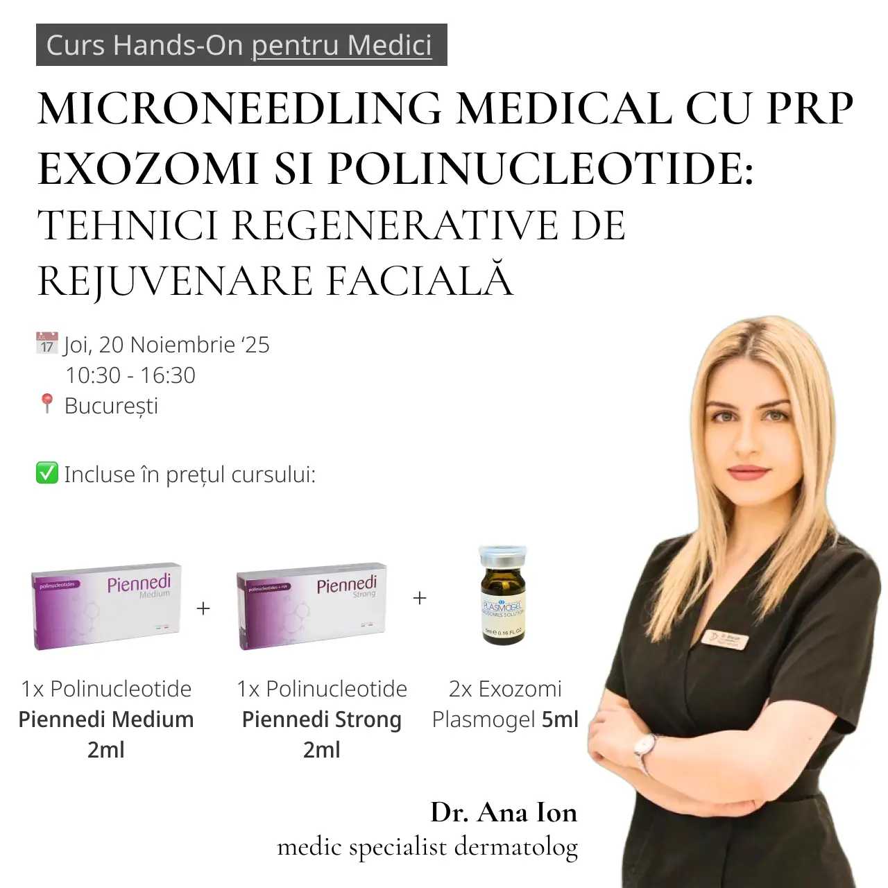 Curs Microneedling Medical cu PRP, Exozomi și Polinucleotide product thumbnail image