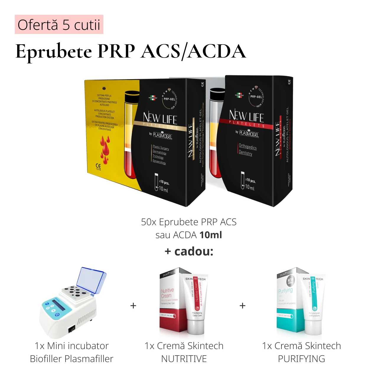 Ofertă: Plasma Filler. 5 cutii eprubete PRP, ACS 10 ml + 1 mini incubator PRP Plasmogel product thumbnail image