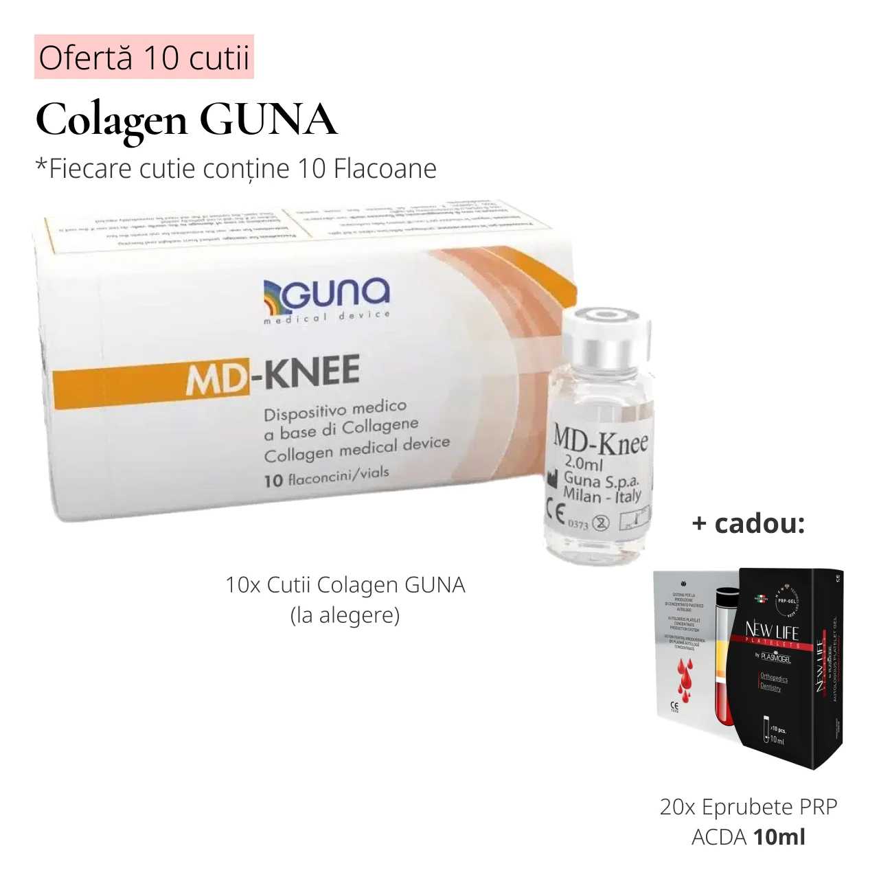 Ofertă: 10 cutii colagen Guna + 2 cutii x 10 eprubete PRP ACDA 10 ml product thumbnail image