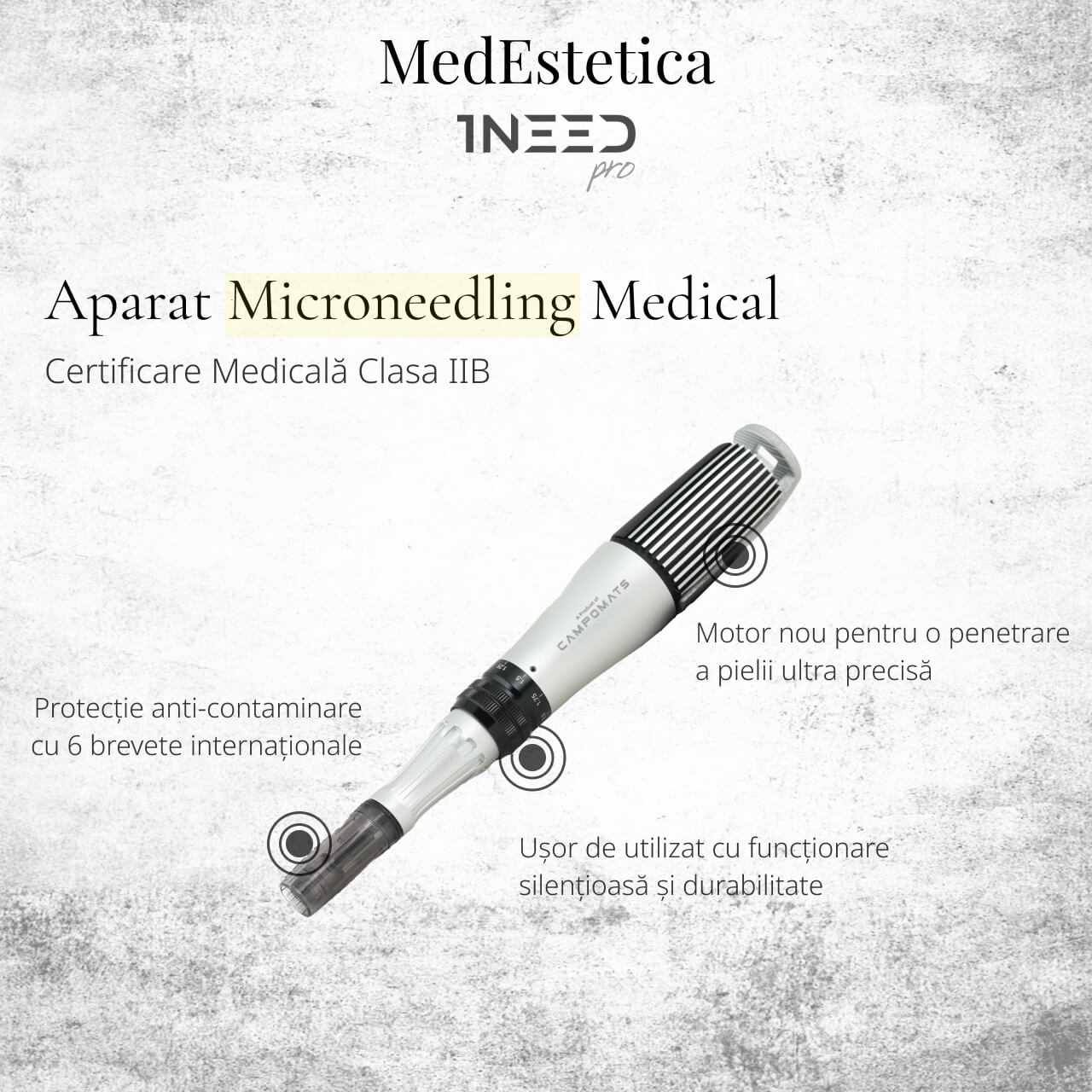 1NEED Pro Campomats, dispozitiv microneedling medical și micropricking estetic product thumbnail image