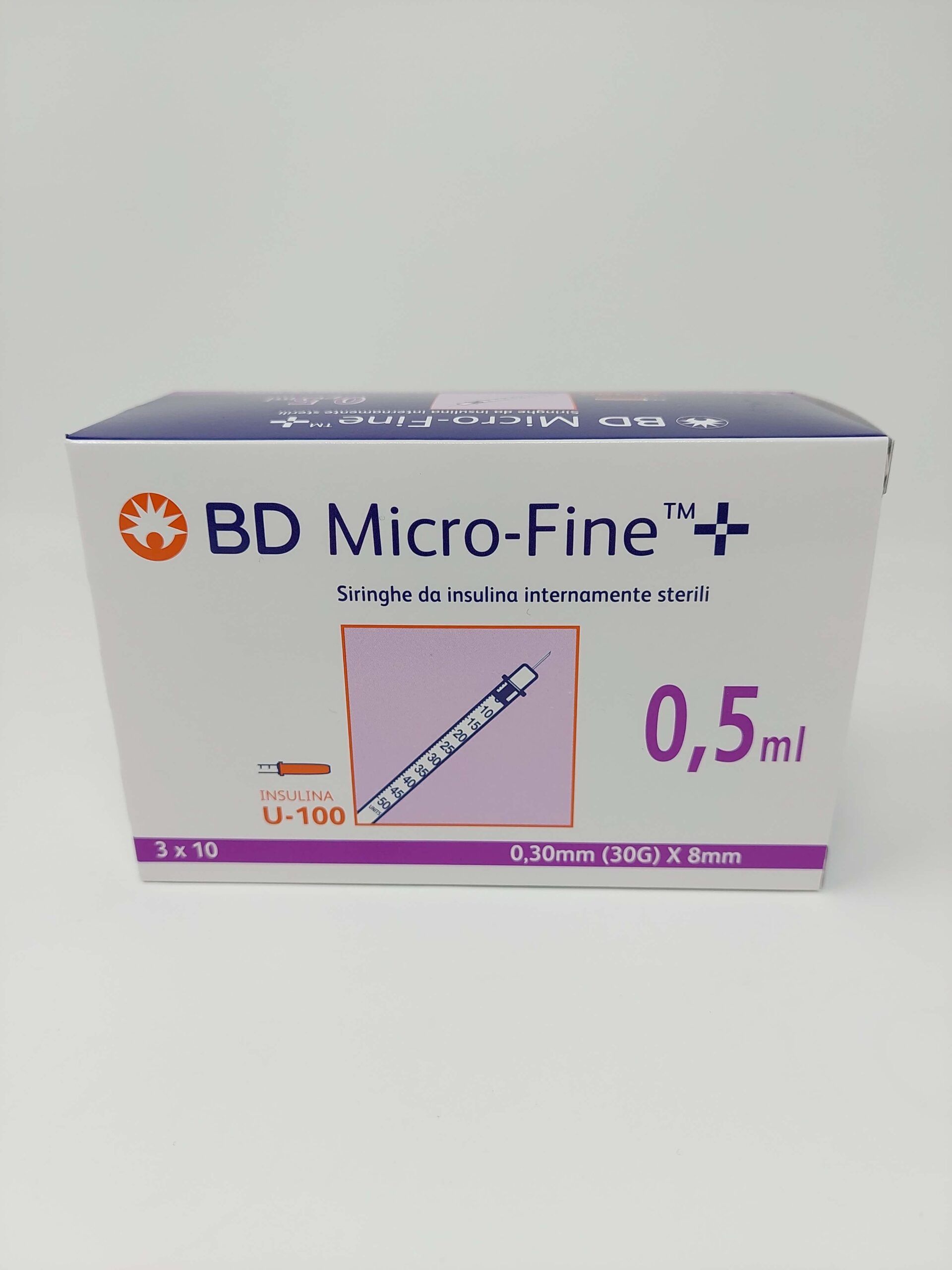 Seringi Insulină cu ac 0.5 ml, 30Gx8mm, 30buc, BD Micro-Fine product image