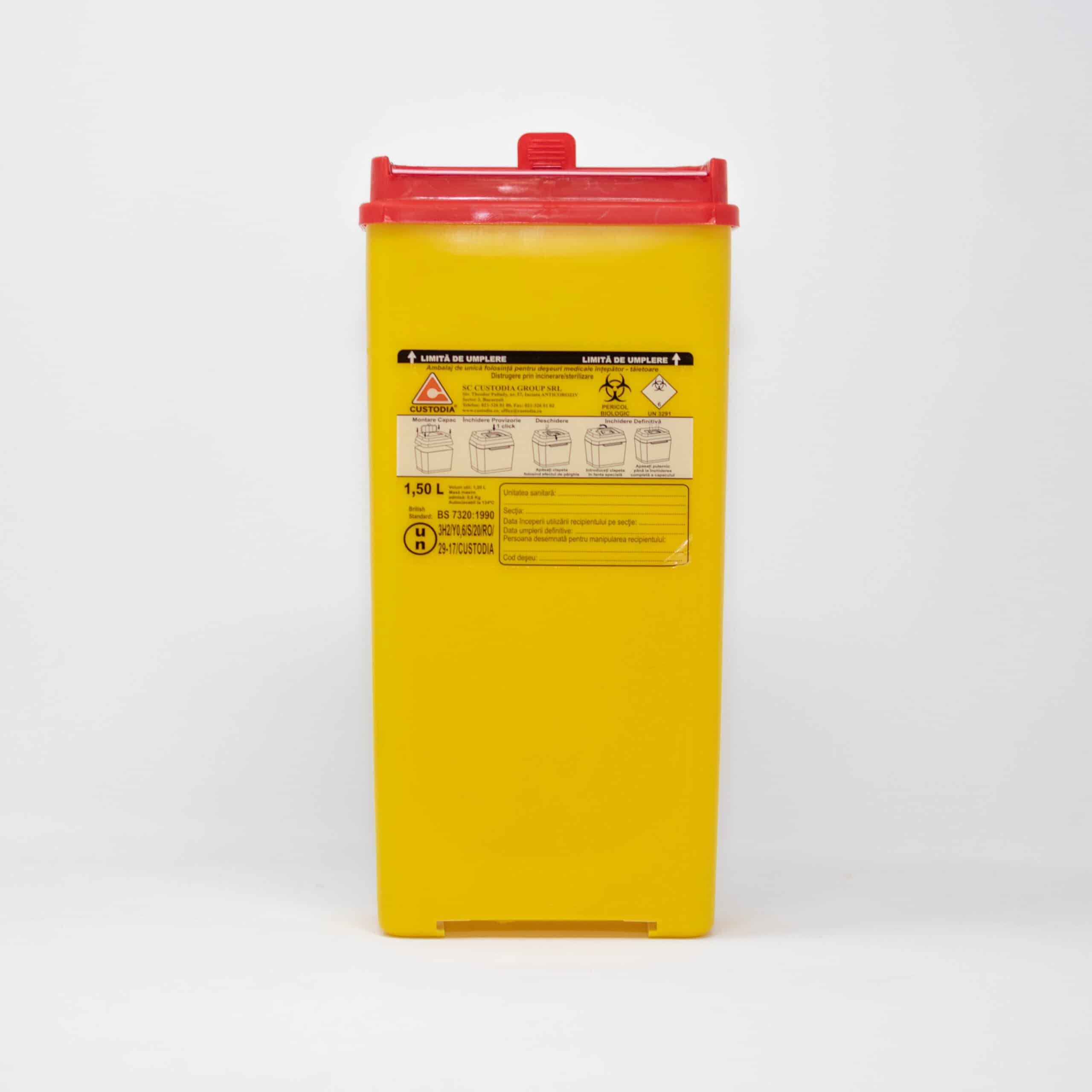 Cutie deseuri medicale intepatoare - taietoare, polipropilena, 1.5L product image 2