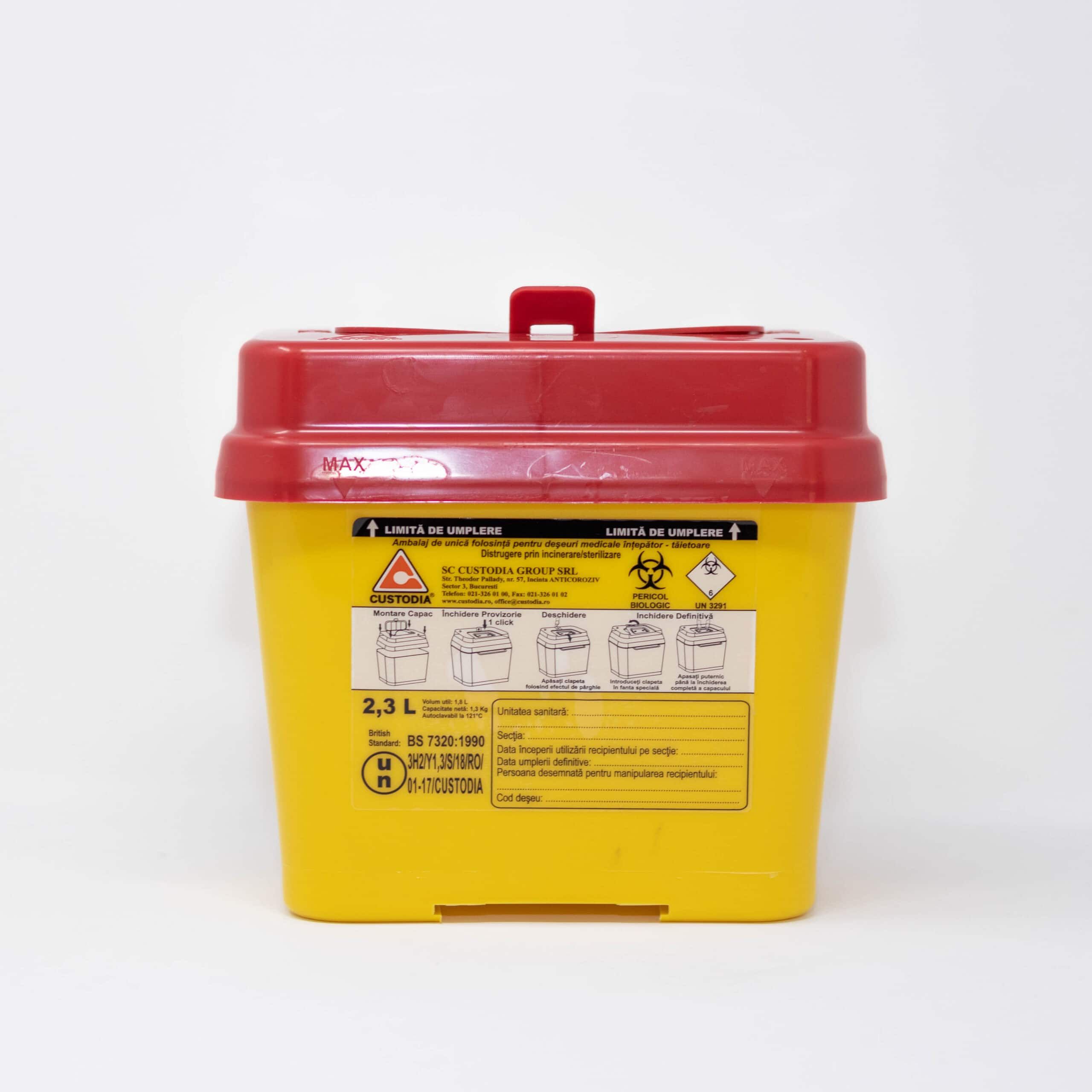Cutie deseuri medicale intepator-taietoare, polipropilena, 2.3L product image 2