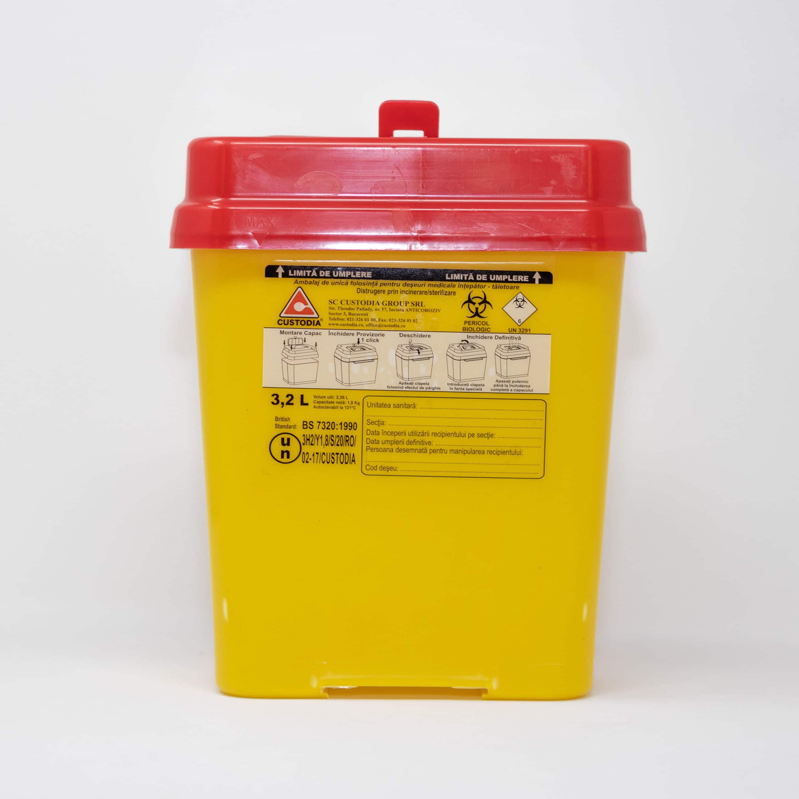 Cutie pentru deseuri medicale intepator-taietoare, 3.2L product image 2