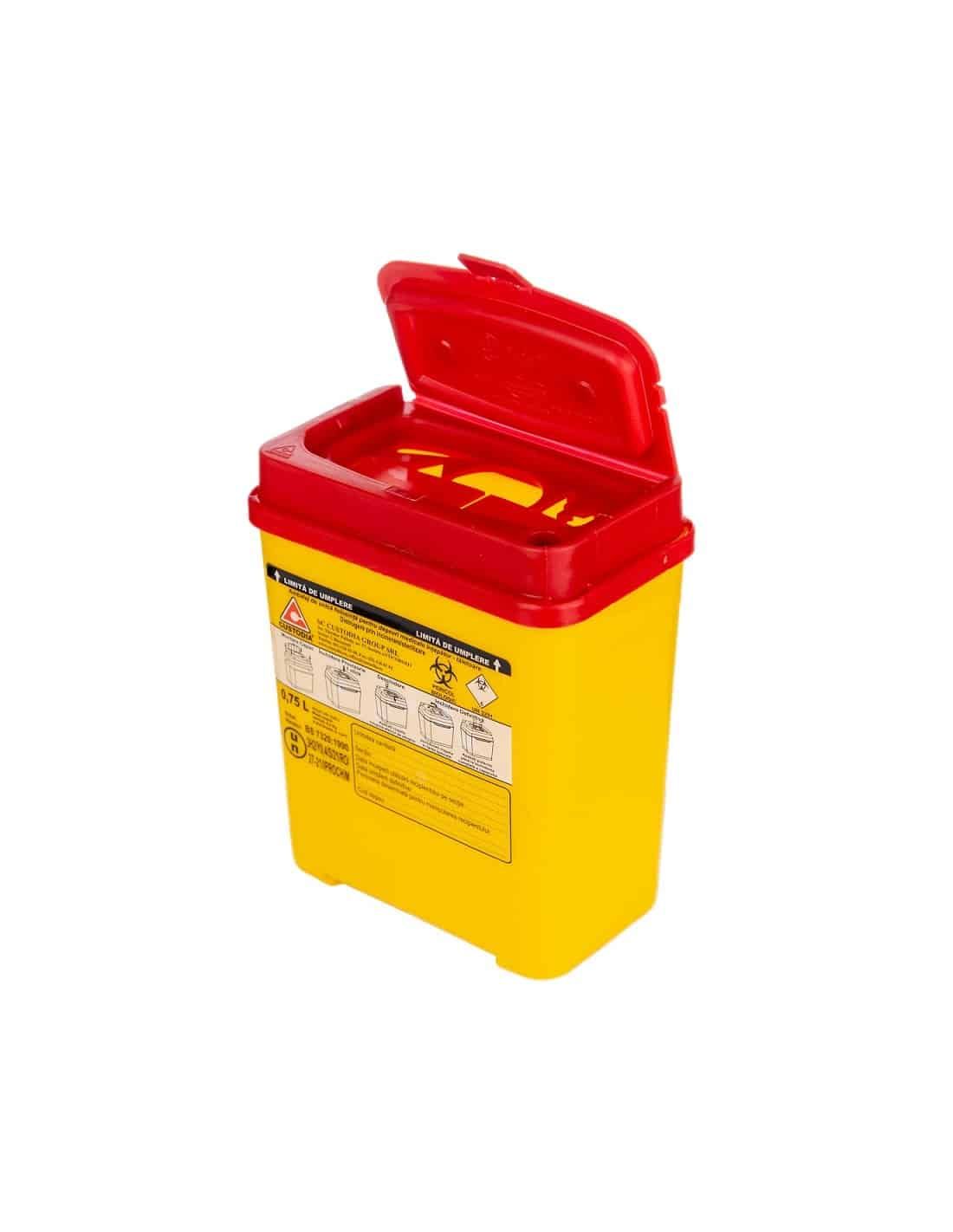 Cutie deșeuri înțepătoare - tăietoare, polipropilena, 0.75L product image 3