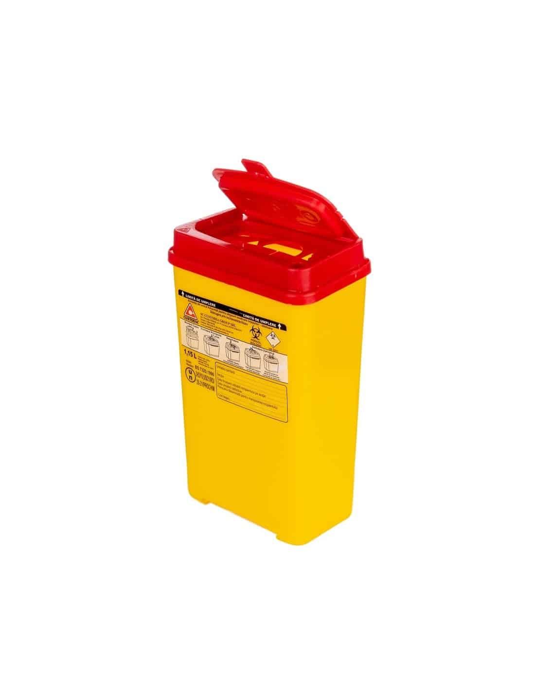 Cutie deseuri medicale înțepătoare - tăietoare, polipropilenă, 1.15L product image 3