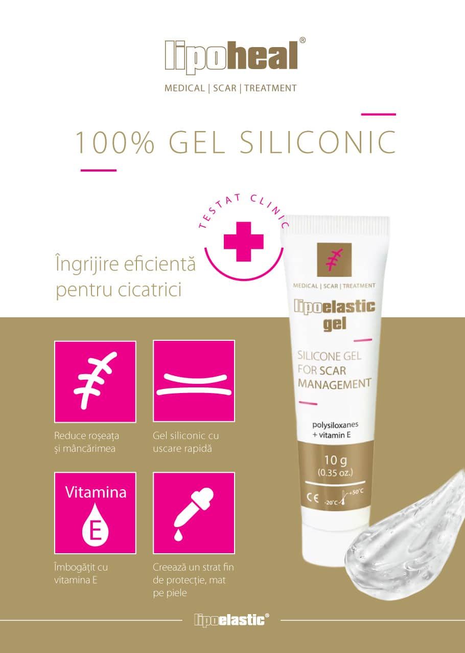 Gel pentru tratamentul cicatricilor din silicon cu vitamina E, 10g, Lipoelastic product image 2