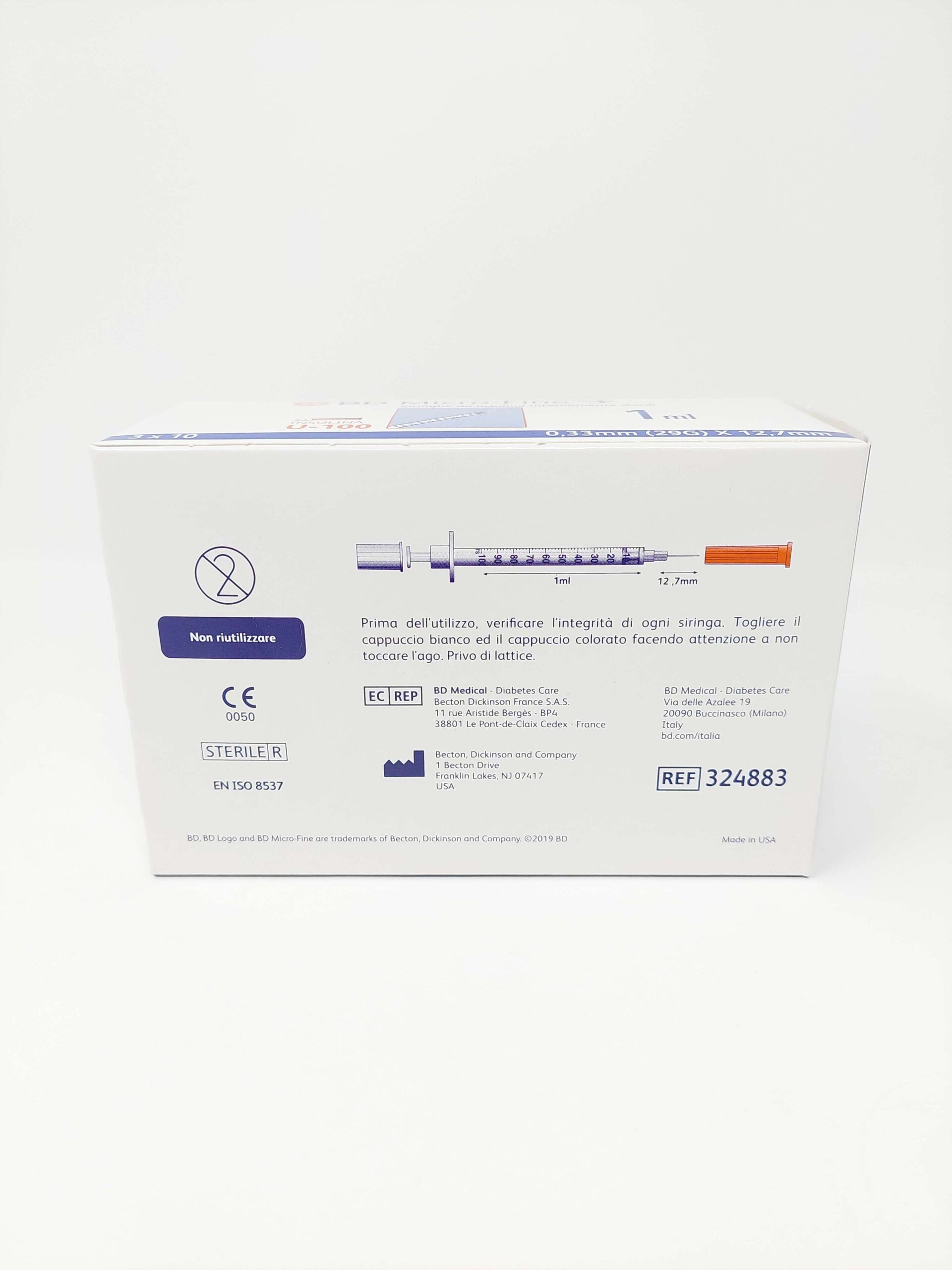 Seringi Insulină 1ml, cu ac 29Gx12.7mm, 30buc, BD Micro-Fine product image 3