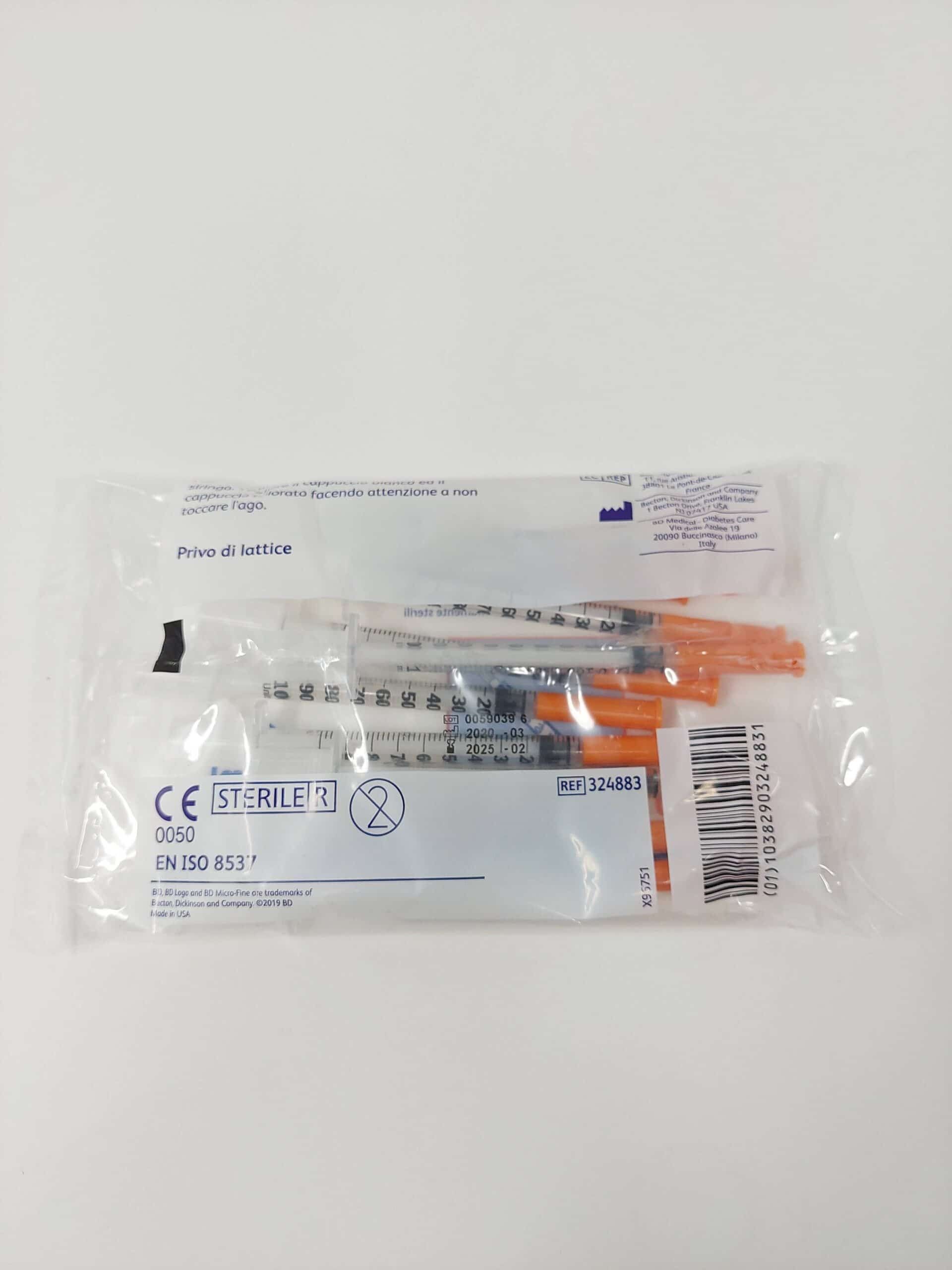 Seringi Insulină 1ml, cu ac 29Gx12.7mm, 30buc, BD Micro-Fine product image 2