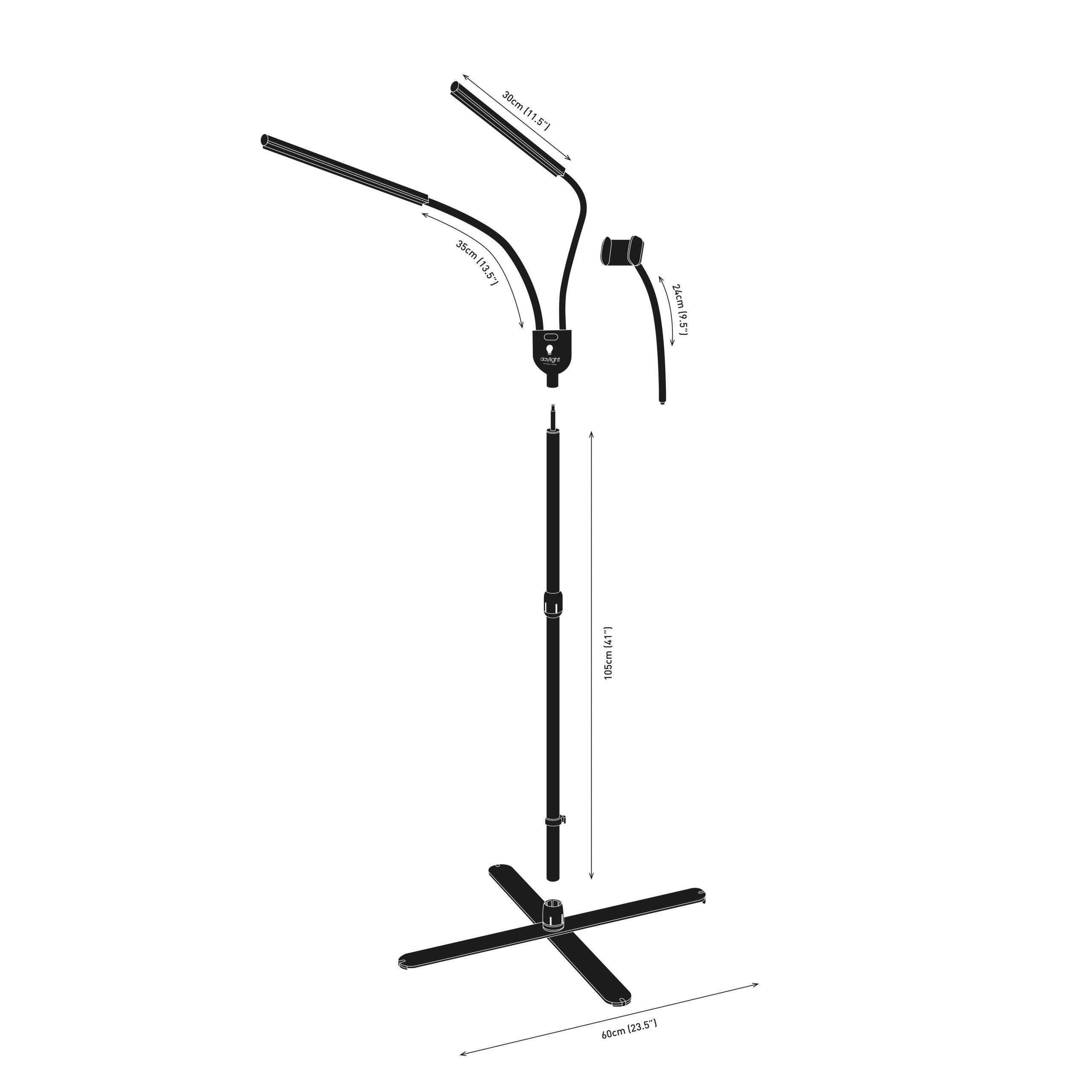 Lampa cosmetica cu picior, flexibila, 135 cm h, Lux, Gemini product image 6