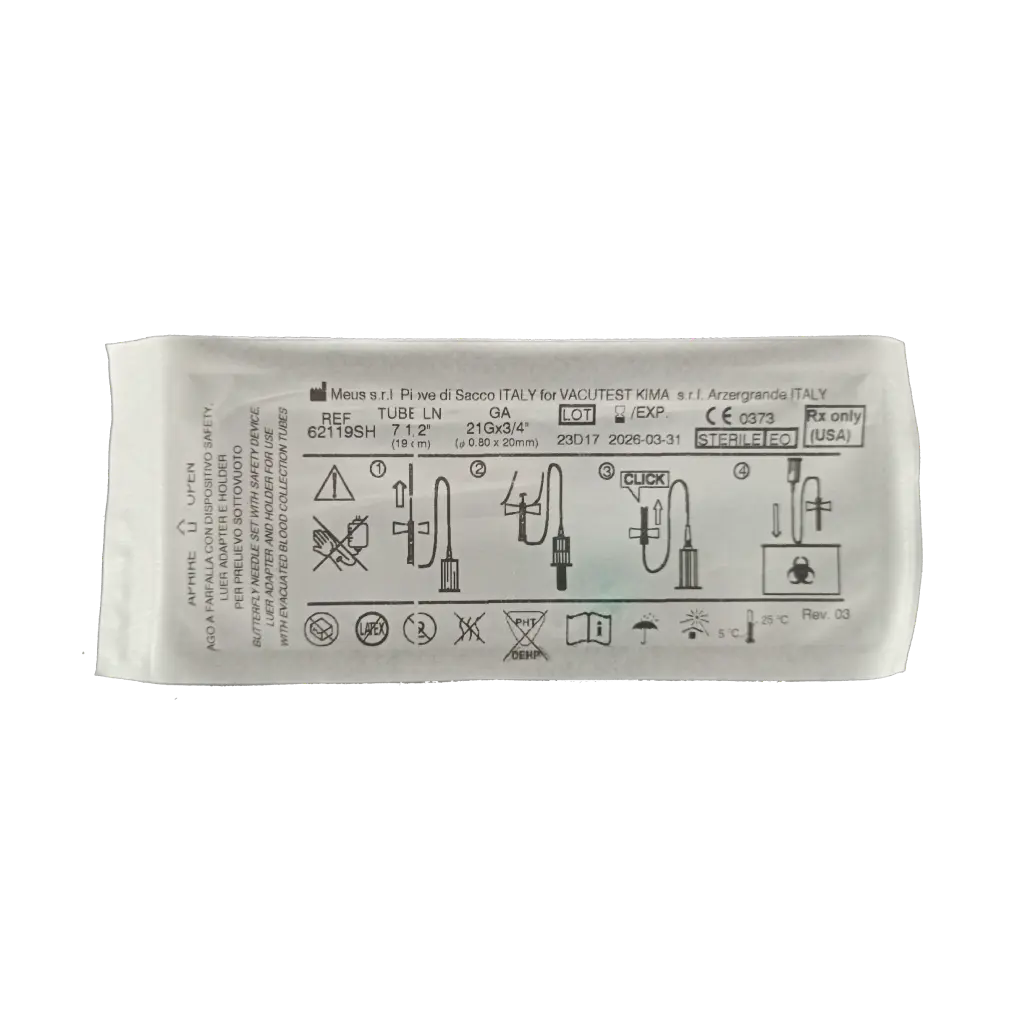 Ac recoltare tip fluturaș luer cu siguranță ac, holder, 21G Verde, KIMA product image 6