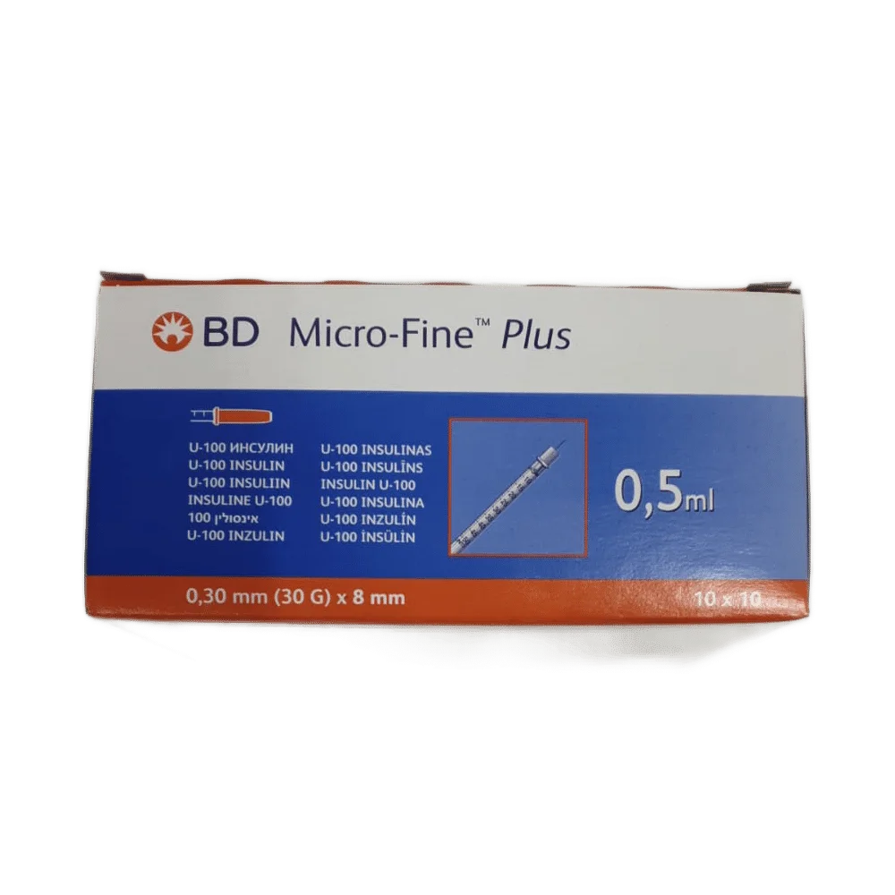 Seringi Insulină cu ac 0.5 ml, 30Gx8mm, 100buc, BD Micro-Fine product image 2