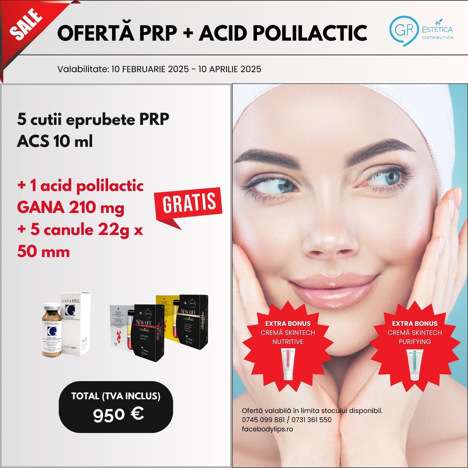 Ofertă 5 cutii x 10 eprubete PRP ACS 10 ml, 1 acid polilactic GANA, 5 canule 22g x 50 mm product image