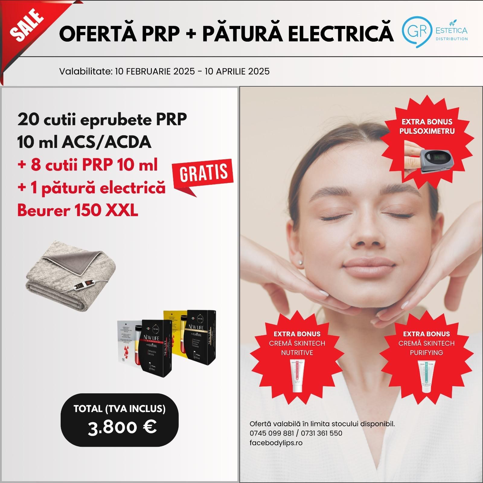 Ofertă: 28 cutii x 10 eprubete PRP 10 ml, 1 pătură electrică Beurer 150 XXL product image