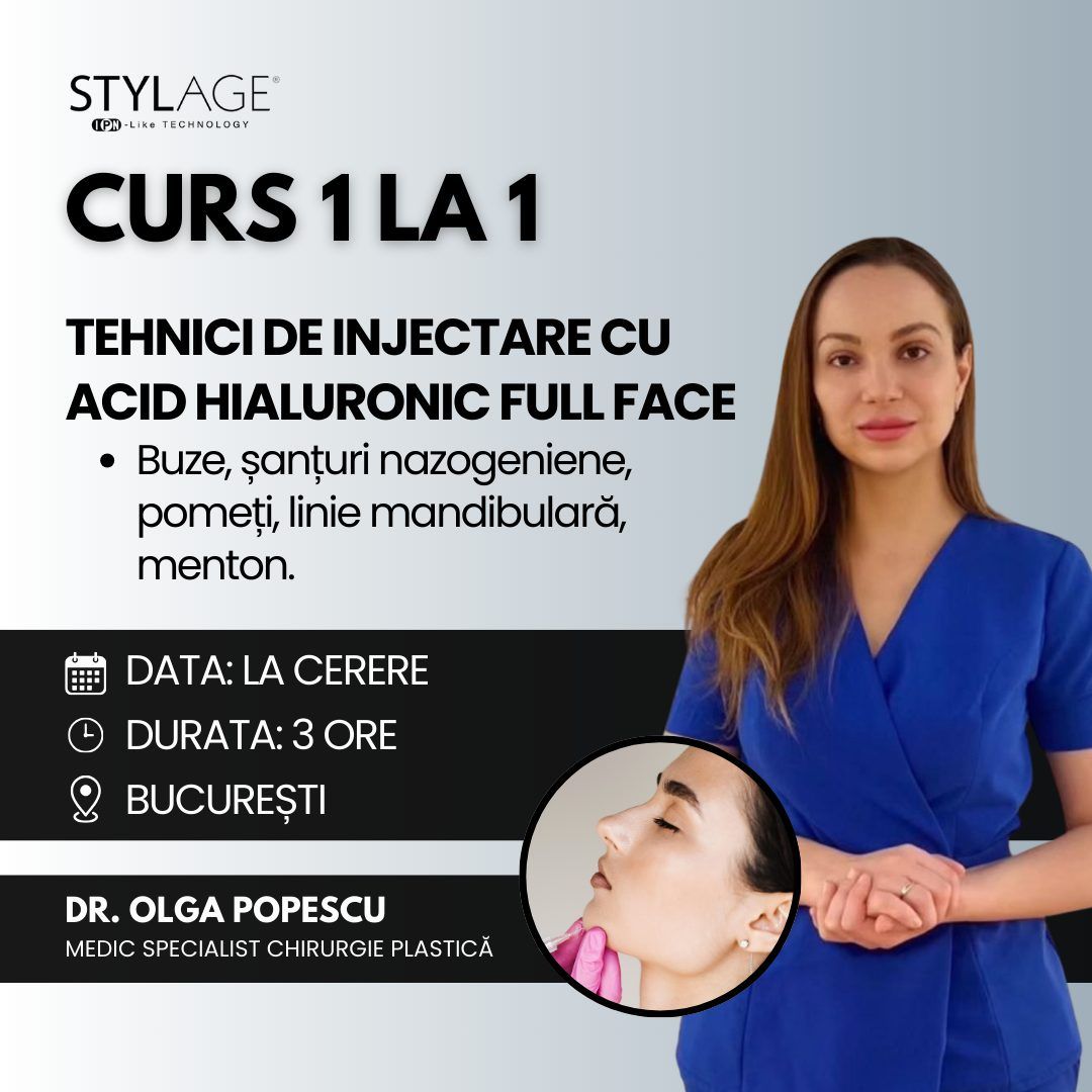 CURS 1 LA 1: Tehnici de injectare cu acid hialuronic FULL FACE - Dr. Olga Popescu product image