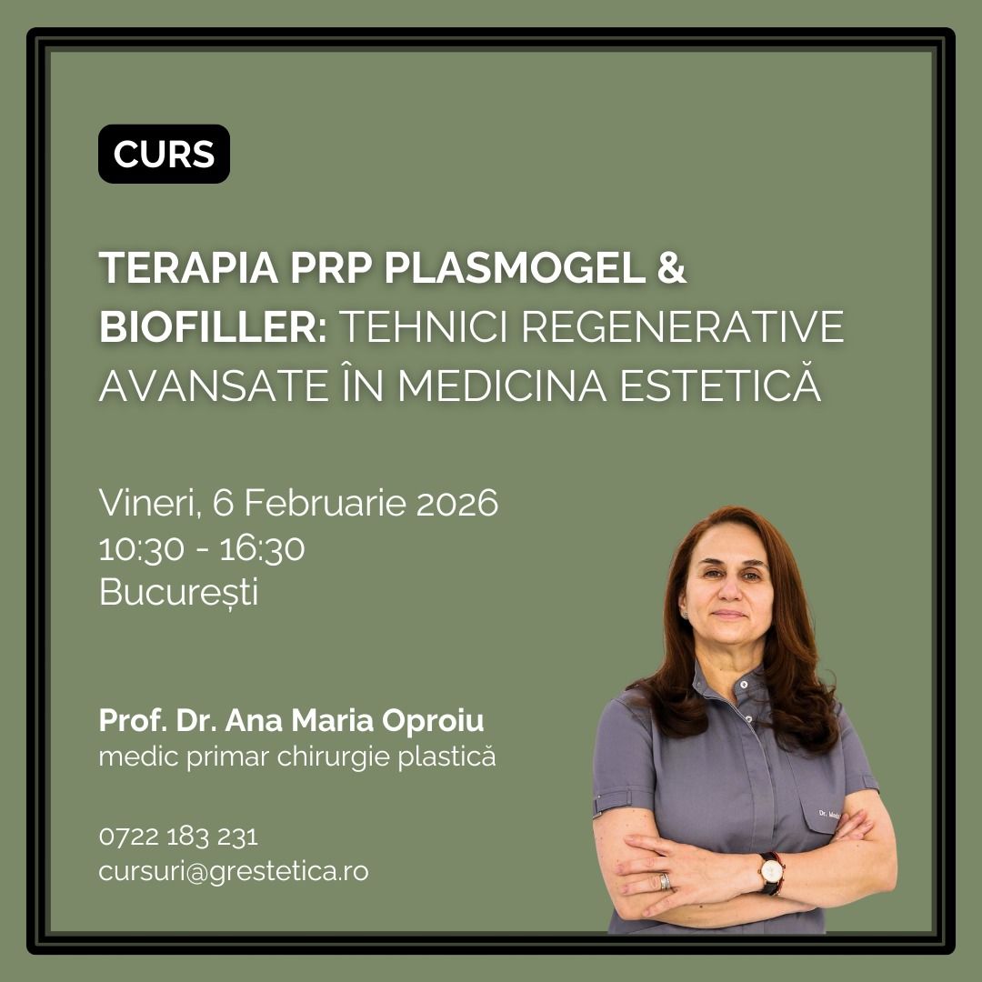 Curs: Terapia PRP Plasmogel & Biofiller: Tehnici regenerative avansate în medicina estetică, Prof. Dr. Ana Maria Oproiu product image