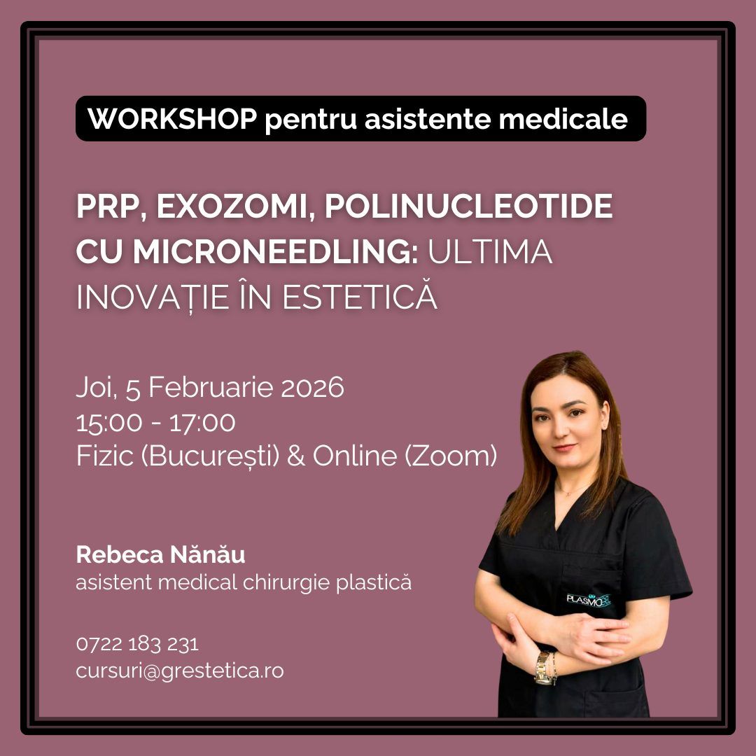Workshop pentru asistente medicale: PRP, Exozomi. Polinucleotide cu microneedling: Ultima inovație în estetică product image