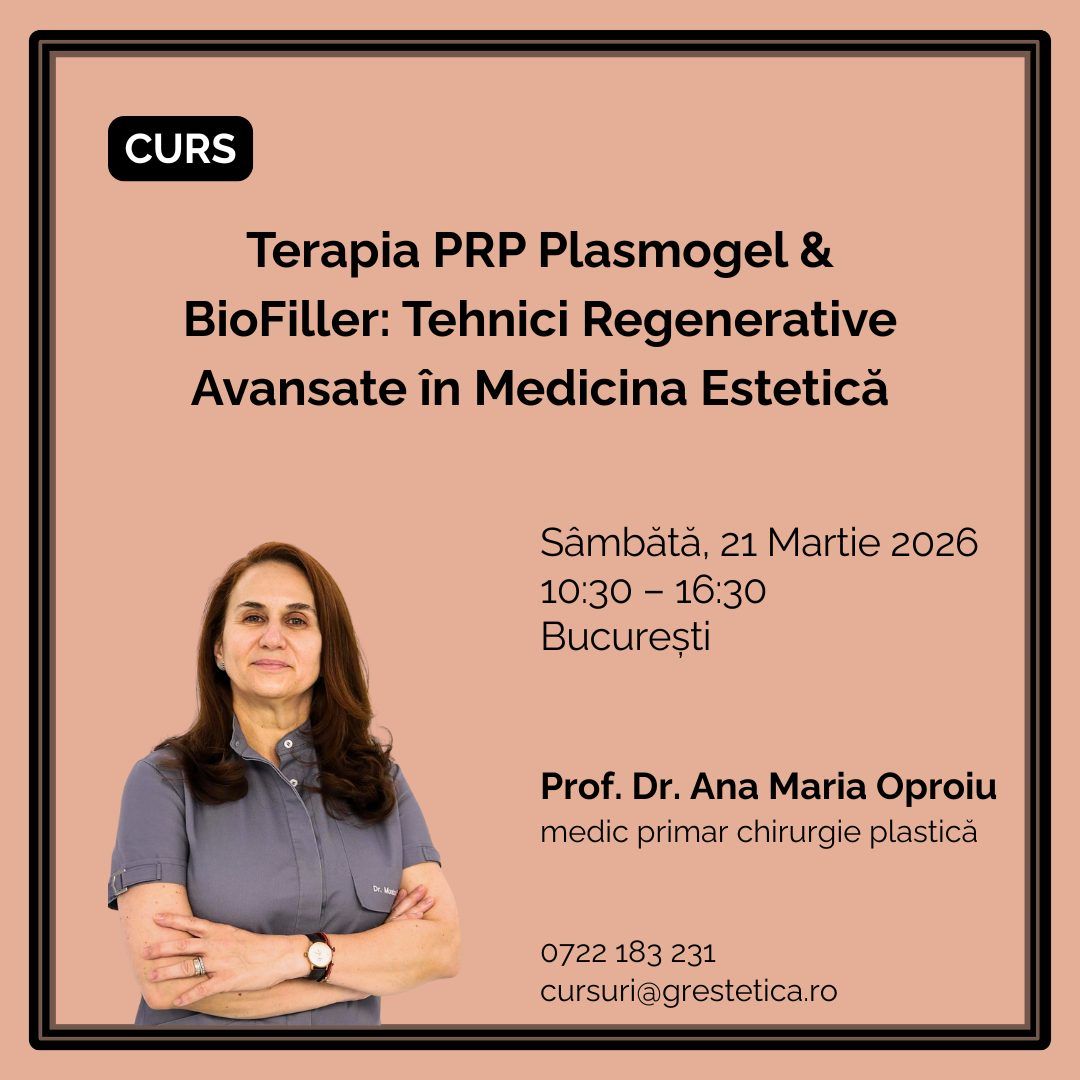 Curs: Terapia PRP Plasmogel & Biofiller: Tehnici regenerative avansate în medicina estetică, Prof. Dr. Ana Maria Oproiu product image
