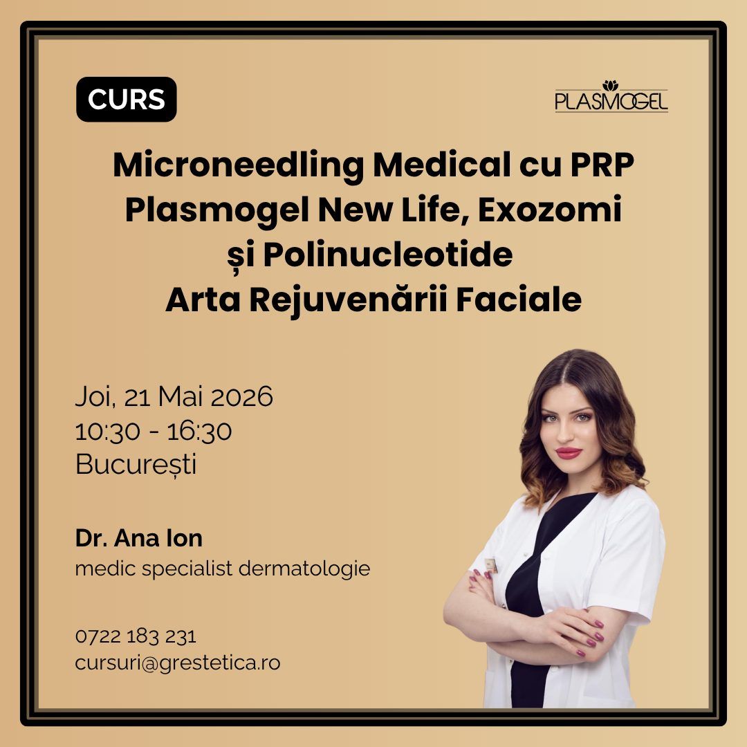 Curs: Microneedling Medical cu PRP Plasmogel New Life, Exozomi și Polinucleotide - Arta Rejuvenării Faciale, Dr. Ana Ion product image