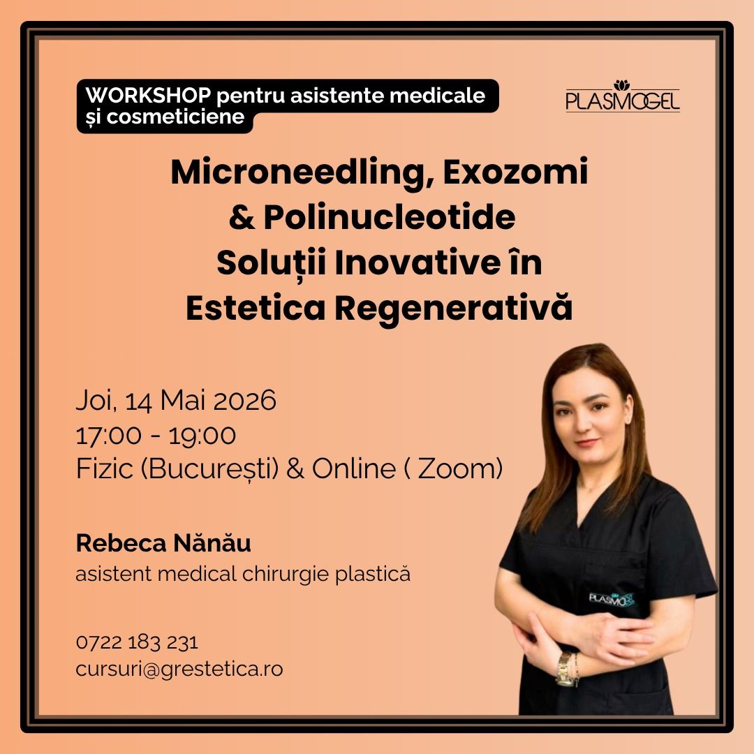 Workshop pentru asistente medicale și cosmeticiene: Microneedling, Exozomi & Polinucleotide - Soluții Inovative în Estetica Regenerativă, As. Med. Rebeca Nănău product image