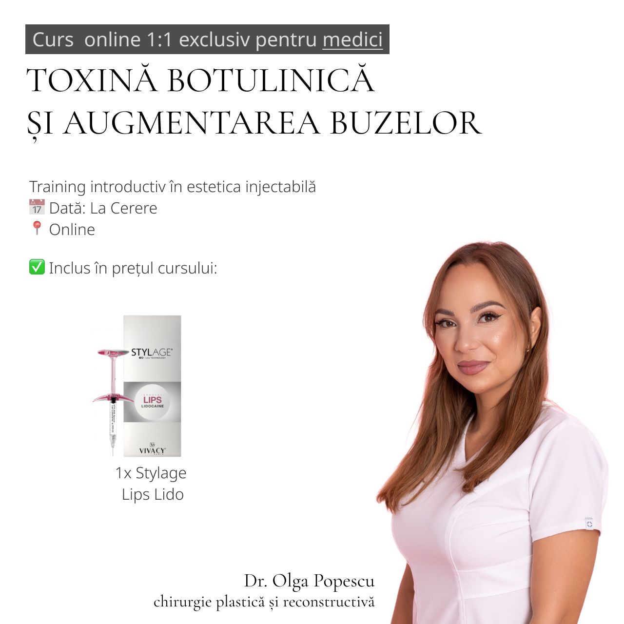 Curs Online 1 la 1 pentru Medici – Toxină Botulinică și Augmentarea Buzelor product image