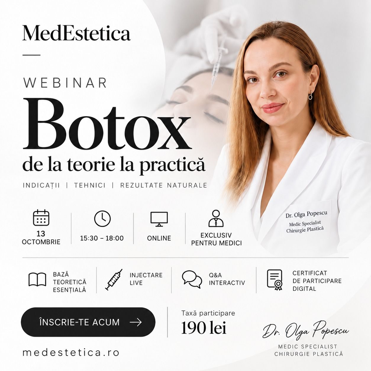 Webinar Botox pentru medici: tehnici de injectare cu toxină botulinică product image