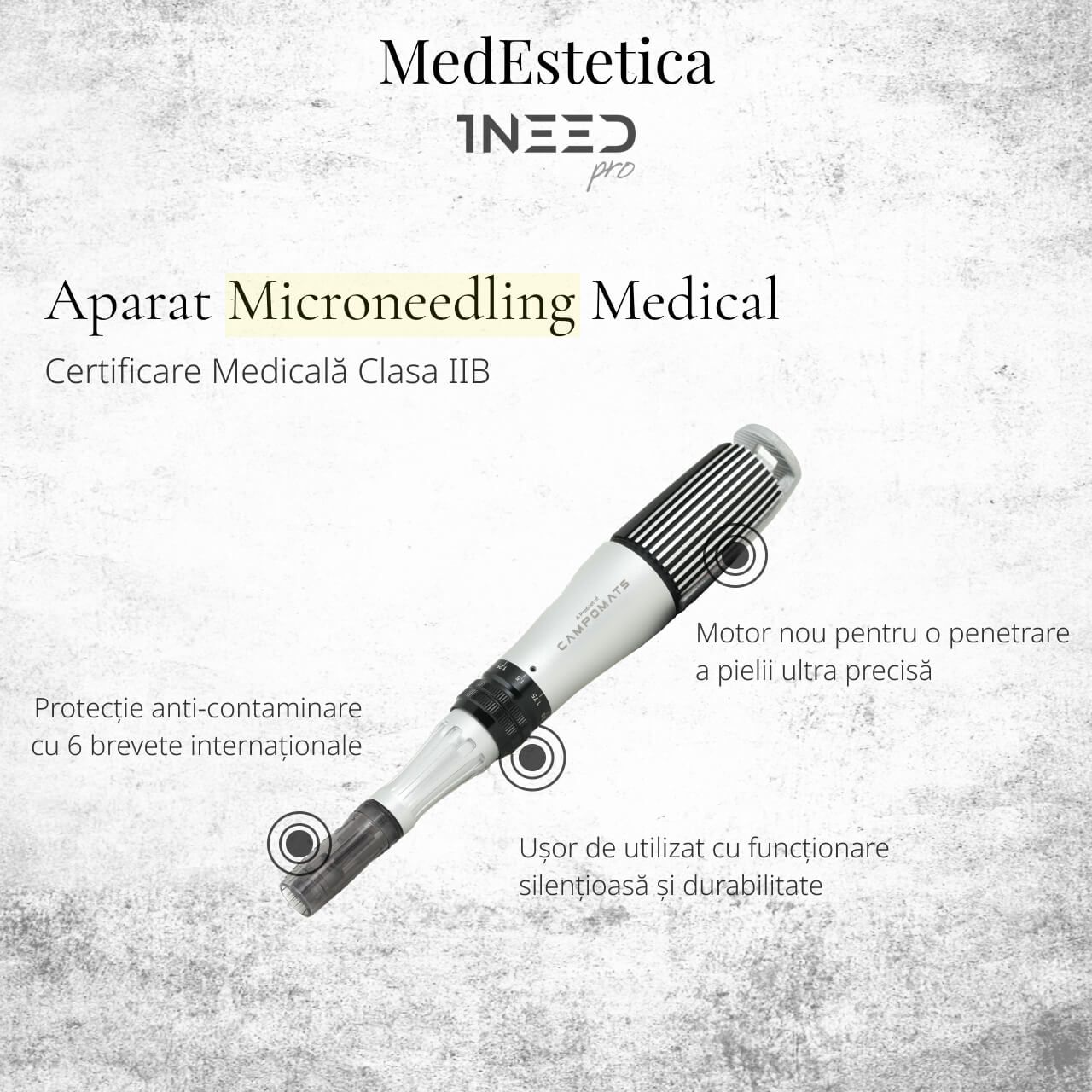 1NEED Pro Campomats, dispozitiv microneedling medical și micropricking estetic product image