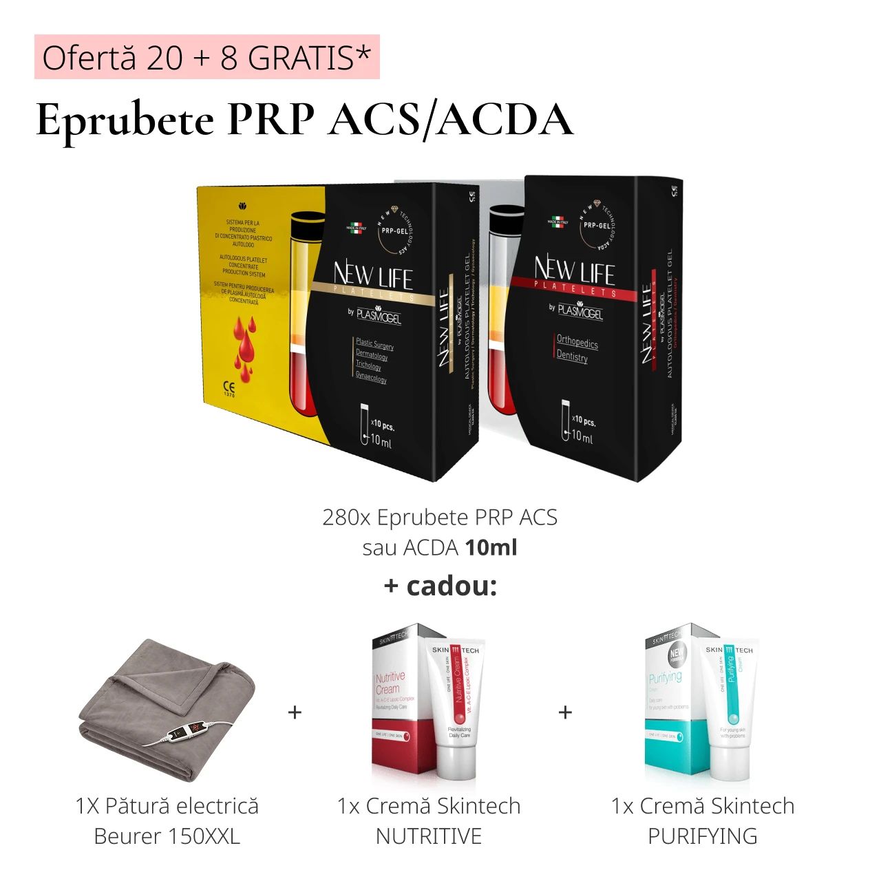 Ofertă: 28 cutii x 10 eprubete PRP 10 ml, 1 pătură electrică Beurer 150 XXL product image